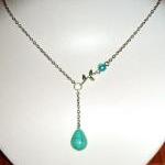 Branch Leaaf And Turquoise Drop Necklace