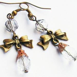 Dangle Bronze Crystal Earrings