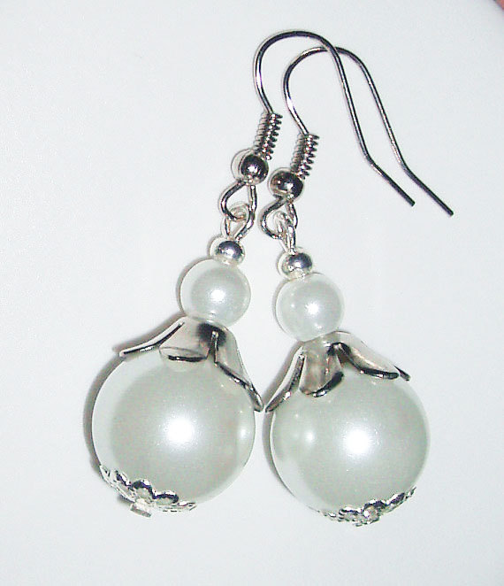 Buy 4 - Get 1 Pair Earrings ..glass Pearls Wedding Bride Bridesmaid -affordable Gift
