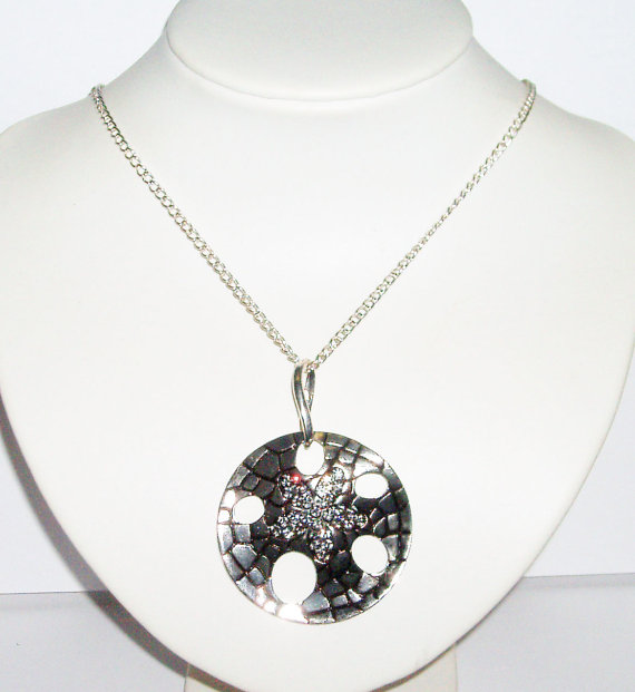 Big Pendant With Crystal Necklace