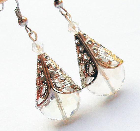 Crystal Cone Scepter Earrings